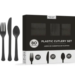 Party City Harry Potter Hogwarts|Heavy-Duty Plastic Cutlery Set For 20 Guests, 80Ct