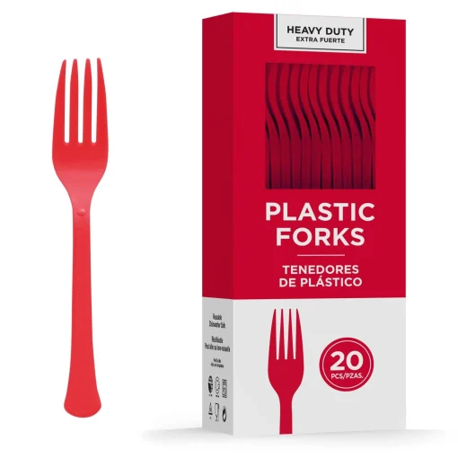 Party City Get Axed|Heavy-Duty Plastic Forks, 20Ct