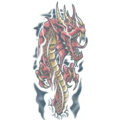 Party City Makeup-Japanese-Style Red Dragon Temporary Tattoo Sleeve, 3Pc