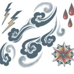 Party City Makeup-Japanese-Style Red Dragon Temporary Tattoo Sleeve, 3Pc