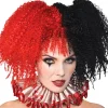 Party City Wigs-Jesterina Red & Black Wig