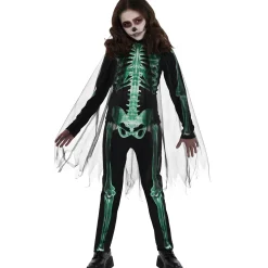 Girl Party City Scary|Kids' Glow-In-The-Dark Skeleton Glow Reaper Costume