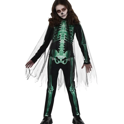 Girl Party City Scary|Kids' Glow-In-The-Dark Skeleton Glow Reaper Costume