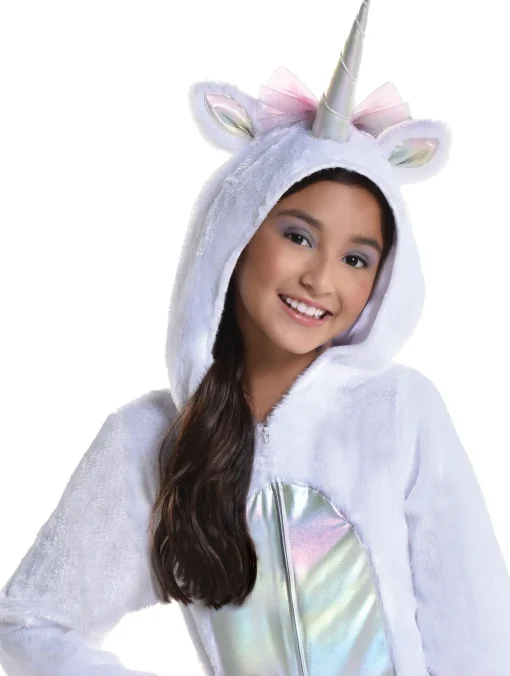 Girl Party City Animal & Bug|Kids' Iridescent Unicorn One Piece Zipster Costume