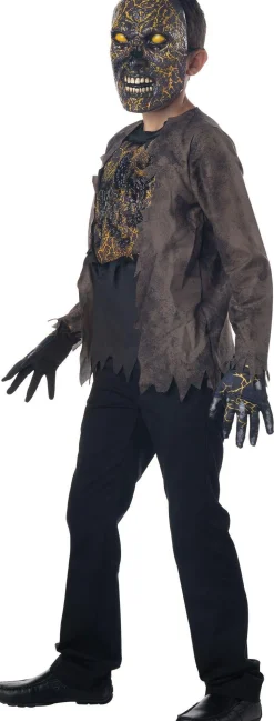 Boy Party City Scary|Kids' Light-Up Extreme Scorched Zombie Deluxe Costume