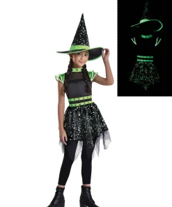 Girl Party City Witch|Kids' Midnight Witch Glow-In-The-Dark Costume