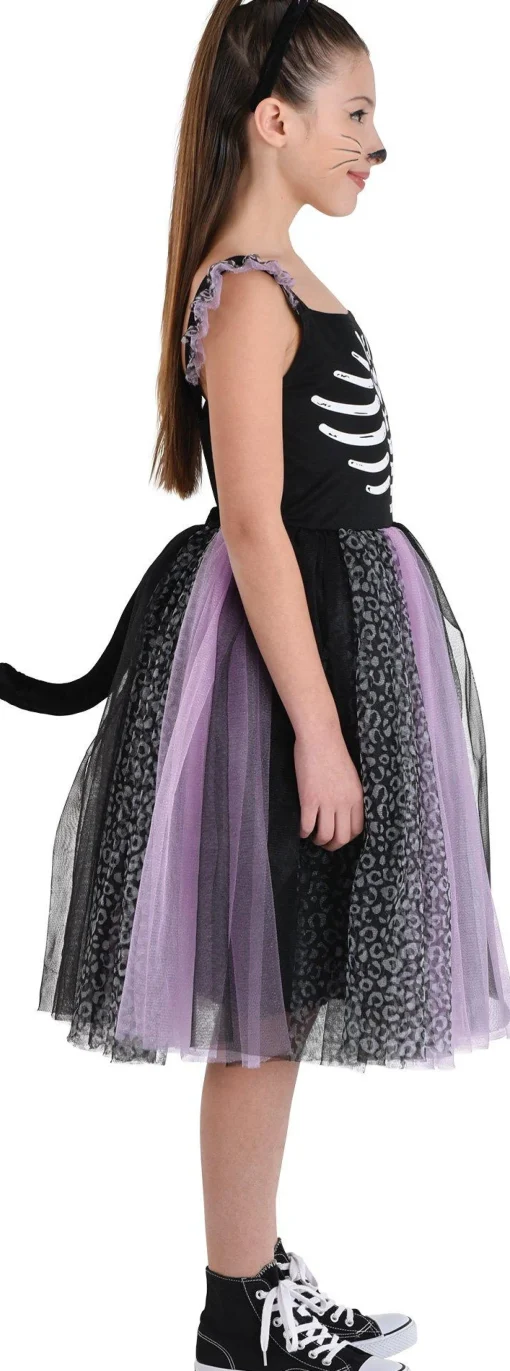Girl Party City Animal & Bug|Kids' Skeleton Cat Transforming Costume