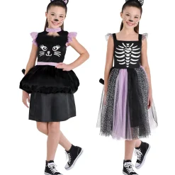 Girl Party City Scary|Kids' Skeleton Cat Transforming Costume