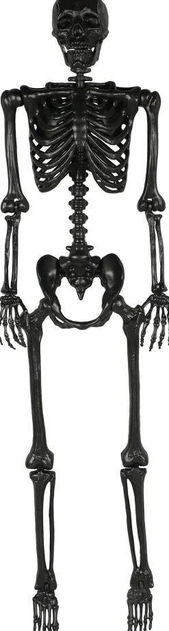 Party City Boneyard Glam|Life-Size Poseable Skeleton, Black, 5Ft - Halloween Decoration