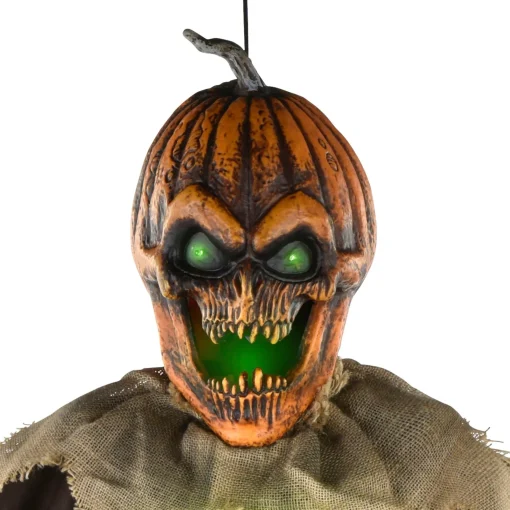Party City Hanging Props|Light-Up & Talking Jack-O'-Lantern Ghoul Hanging Decoration, 6Ft