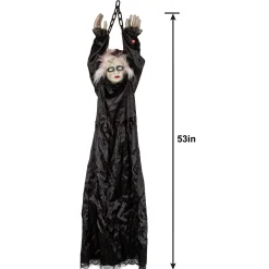 Party City Door Décor & Signs|Light-Up Animated Creepy Doll Plastic & Fabric Hanging Decoration With Sounds, 53In