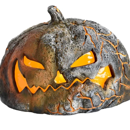 Party City Home Décor|Light-Up Flaming Pumpkin, 14.2In X 10.2In - Halloween Decoration