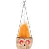 Party City Decorations|Light-Up Flaming Skull Sconce, 18.25In - Halloween Decoration