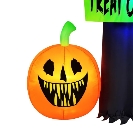 Party City Inflatables & Blow-Ups|Light-Up Halloween Reaper & Jack-O'-Lantern Inflatable Yard Decoration, 5.5Ft