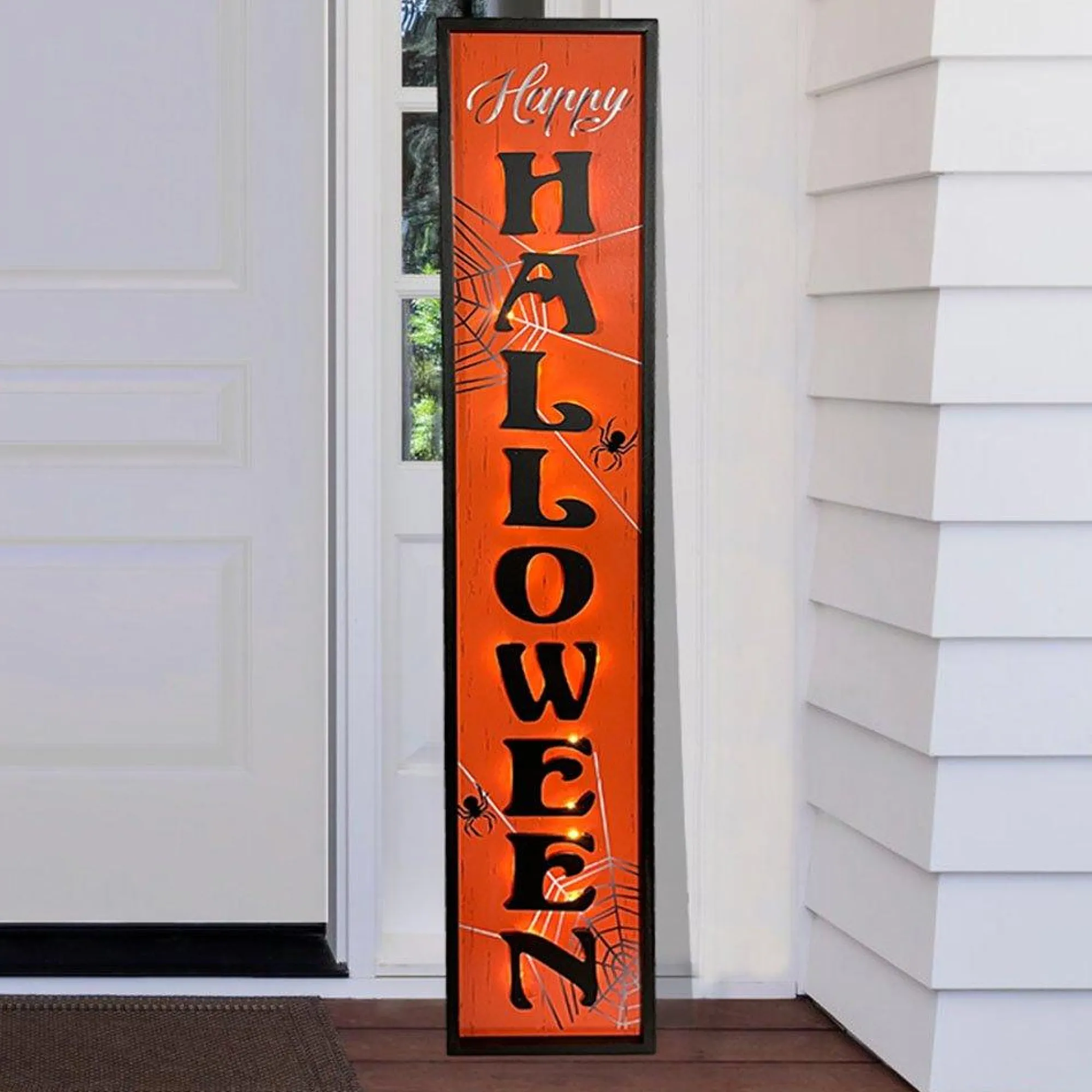 Party City Yard Stakes & Signs|Light-Up Happy Halloween Mdf Porch Sign, 42In