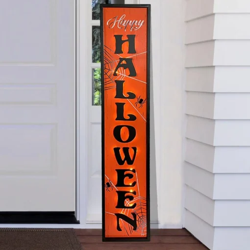 Party City Door Décor & Signs|Light-Up Happy Halloween Mdf Porch Sign, 42In