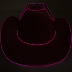 Party City Cowboy-Light-Up Neon Pink Fabric Cowboy Hat Hot Pink