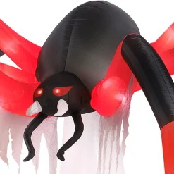 Party City Inflatables & Blow-Ups|Light-Up Red & Black Giant Spider Inflatable Yard Decoration, 9Ft X 6Ft