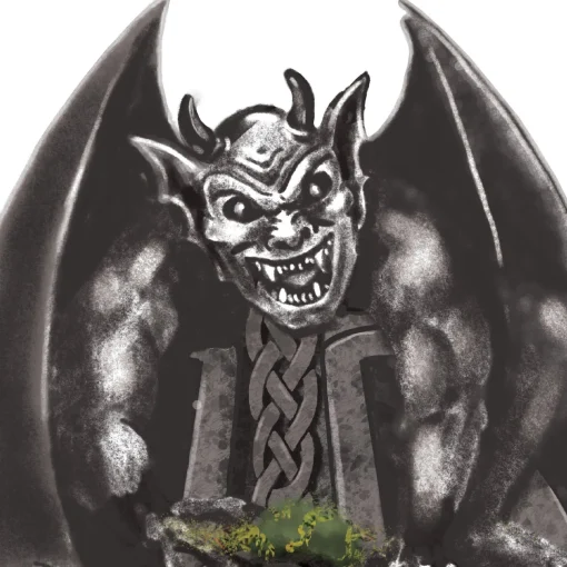 Party City Tombstones & Fencing|Living Gargoyle Tombstone, 9.8In X 19.2In