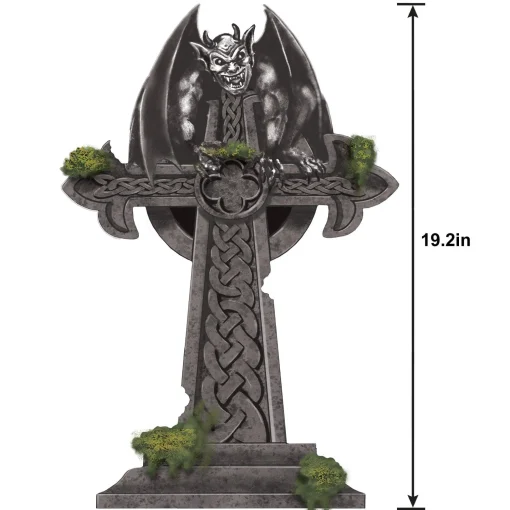 Party City Tombstones & Fencing|Living Gargoyle Tombstone, 9.8In X 19.2In