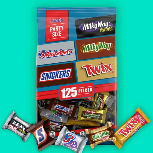 Mars | Snickers | Twix Bulk Candy-Mars Chocolate Minis Mix, 32.4Oz, 125Pc