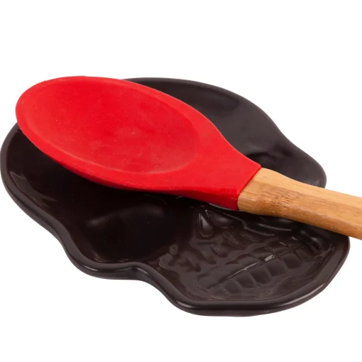 Party City Wicked Haunting|Matte Black Stone Skull Spoon Rest, 4.6In X 6.3In