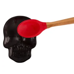Party City Wicked Haunting|Matte Black Stone Skull Spoon Rest, 4.6In X 6.3In