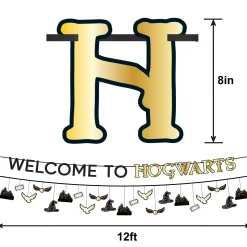 Party City Window & Wall Décor|Metallic Harry Potter Cardstock Banners, 12Ft, 2Ct
