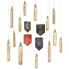 Party City Harry Potter Hogwarts|Metallic Hogwarts United Cardstock Hanging Decorations, 24Ct - Harry Potter