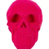 Party City Window & Wall Décor|Neon Pink Black Light Reactive Flocked Skull Decoration, 3.46In