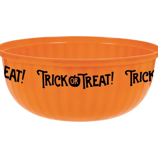 Party City Tableware & Serveware|Orange Trick-Or-Treat Plastic Serving Bowl
