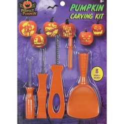 Party City Pumpkin Carving Kits|Plastic & Stainless Pumpkin Carving Kit With Paper Stencils, 13Pc