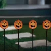 Party City Yard Stakes & Signs|Pumpkin Solar Led Plastic Walkway Lights, 9.9Ft X 1.6Ft, 4Ct