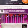 Party City Baking Supplies-Purple Colored Flame Candles 12Ct Pink