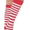 Party City Tights-Red & White Striped Socks