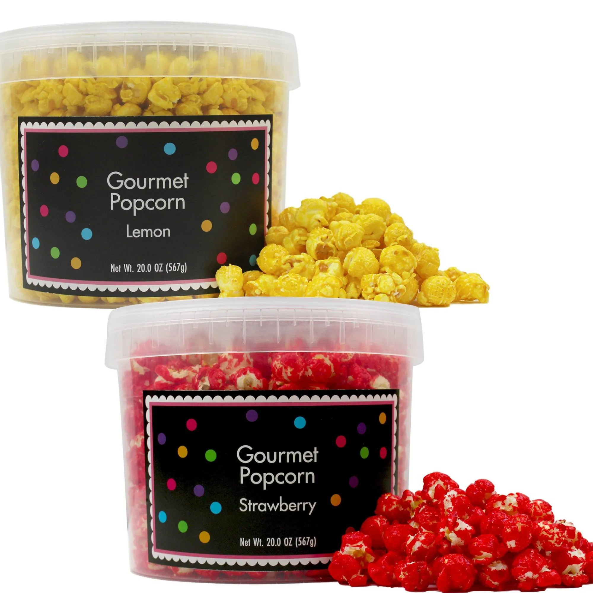 Party City Candy Buffet By Color-Red & Yellow Team Colors Gourmet Popcorn, 40Oz - Lemon & Watermelon