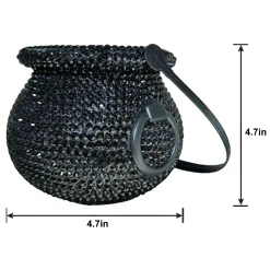 Party City Cauldrons|Rhinestone Black Plastic Cauldron, 4.7In X 4.7In