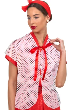Women Party City 1950S|50S Red & White Polka Dot Capelet For Adults