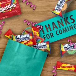 Skittles,Starburst Bulk Candy-Skittles, Starburst, & Life Savers Gummies Fun Size Variety Bag, 22.7Oz, 80Pc