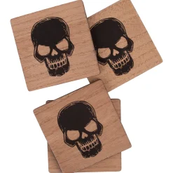Party City Boneyard Glam|Skull Fiberboard Coasters, 4In, 4Ct