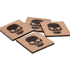 Party City Boneyard Glam|Skull Fiberboard Coasters, 4In, 4Ct