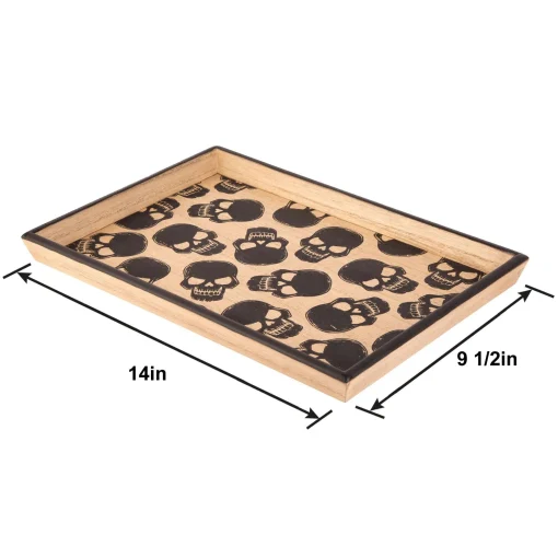 Party City Wicked Haunting|Skull Rectangular Fiberboard Serving Tray, 14In X 9.5In