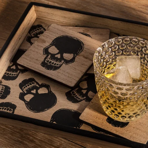 Party City Wicked Haunting|Skull Rectangular Fiberboard Serving Tray, 14In X 9.5In