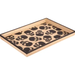 Party City Boneyard Glam|Skull Rectangular Fiberboard Serving Tray, 14In X 9.5In