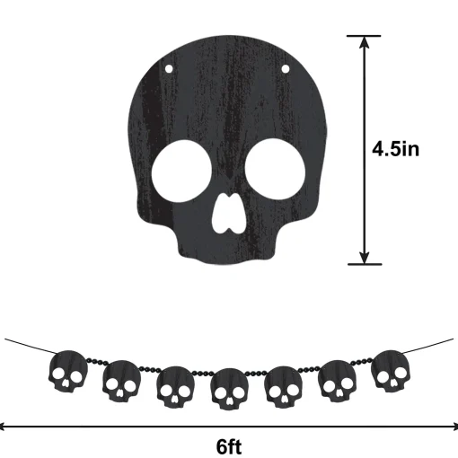 Party City Creepy Carnival|Skull Wood Garland, 6Ft