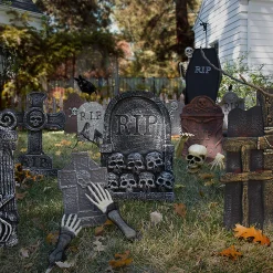 Party City Tombstones & Fencing|Skulls Tombstone Decoration
