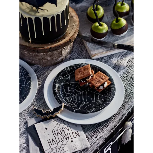 Party City Tableware & Serveware|Spiderweb Night Halloween Paper Lunch Napkins, 6.5In, 40Ct