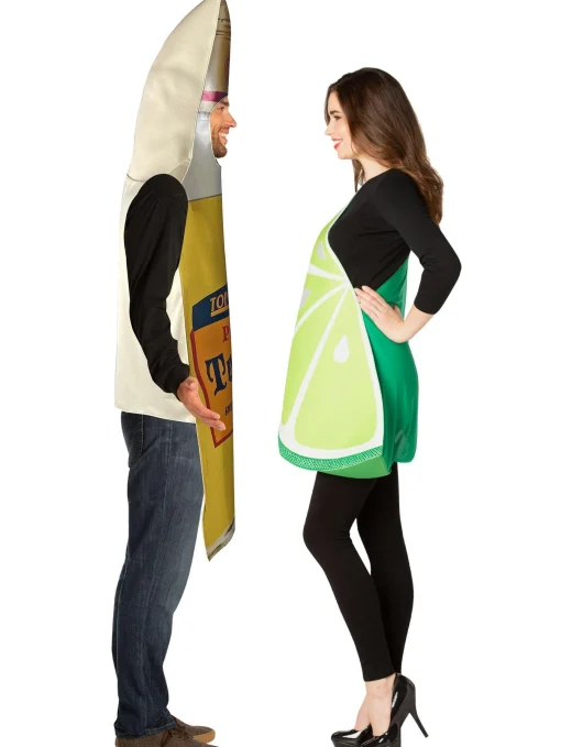 Women Party City Funny|Tequila Bottle & Lime Slice Couples Costumes For Adults
