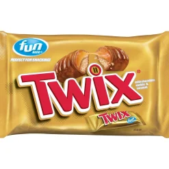 Twix Chocolate Candy- Fun Size Caramel & Milk Chocolate Cookie Bars Bag, 20Pc