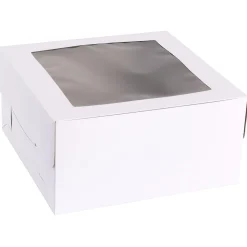 Party City Boxes, Carriers & Treat Bags-White Square Window Cake Box, 12In